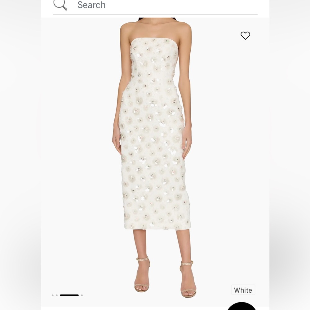 Milly White Floral Embellished Dress